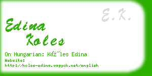 edina koles business card